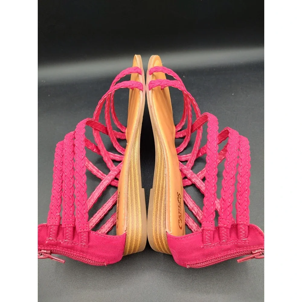 Carlos by Carlos Santana Amara 2 Fuchsia Pink Braided Gladiator Sandals 8.5M